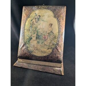 Antique‎ Victorian Celluloid Photo Album Standing Easel Romantic Garden Scene